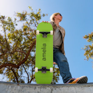 Trendy Monogram Lime Green Brat Skateboard