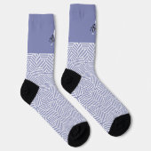 Trendy monogram met naamoverlay in scriptlettertyp sokken (Rechts)