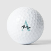 Trendy monogram met overlay voor scriptnaam golfballen (Voorkant)
