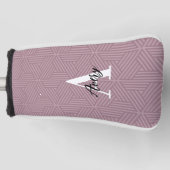 Trendy monogram met overlay voor scriptnaam golfheadcover (Voorkant)