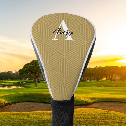 Trendy monogram met overlay voor scriptnaam golfheadcover