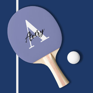 Trendy monogram met overlay voor scriptnaam tafeltennisbatje