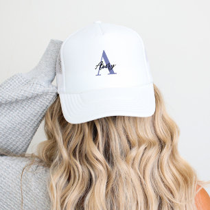 Trendy monogram met overlay voor scriptnaam trucker pet
