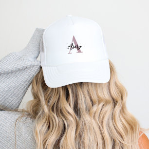 Trendy monogram met overlay voor scriptnaam trucker pet