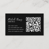 Trendy Monogram Minimalistisch Modern Zwart Script Visitekaartje (Achterkant)