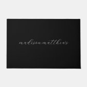 Trendy Monogram Modern Black Script Name Deurmat (Voorkant)