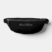 Trendy Monogram | Moderne naam voor zwart script Heuptasje (Liggend)