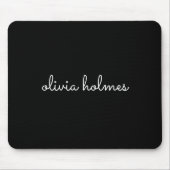 Trendy Monogram | Moderne naam voor zwart script Muismat (Voorkant)