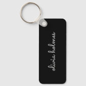 Trendy Monogram | Moderne naam voor zwart script Sleutelhanger (Voorkant)