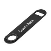 Trendy Monogram Moderne Zwarte Script Naam Design Speed Flessenopener (Voorkant Gekanteld)