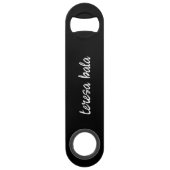 Trendy Monogram Moderne Zwarte Script Naam Design Speed Flessenopener (Achterkant)