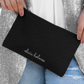 Trendy Monogram | Moderne Zwarte Scriptnaam Etui