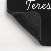 Trendy Monogram Moderne Zwarte Scriptnaam Muismat (Hoek)