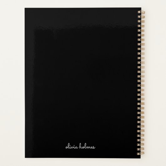 Trendy Monogram | Name de script noir moderne (Dos)