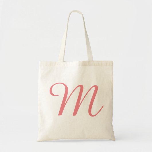 Trendy Monogram Name Initiaal Letter Sjabloon Tote Bag (Voorkant)
