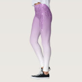 trendy monogram paarse glittering leggings (Links)