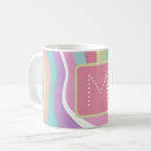 Trendy Monogram Retro Patroon Koffiemok (Voorkant links)