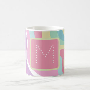 Trendy Monogram Retro Patroon Koffiemok