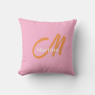 Trendy Monogram Roze Decor Kussen