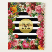 Trendy Monogram Stripes Rose Fleurs Parties scinti (Dos)