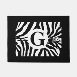 Trendy Monogram Zebra Print Mat