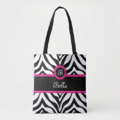 Trendy Monogram Zebra Stripes Draagtas (Voorkant)