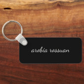 Trendy Monogram | Zwarte Script Gepersonaliseerde Sleutelhanger (Achterkant)