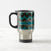 Trendy Monogrammed Geometric Chevron Pattern Reisbeker (Links)