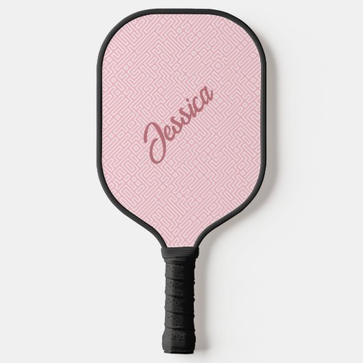 Trendy Monotone Geometrisch Roze Persoonlijk Pickleball Paddle (Achterkant)