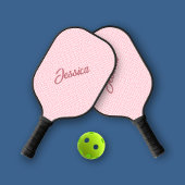 Trendy Monotone Geometrisch Roze Persoonlijk Pickleball Paddle