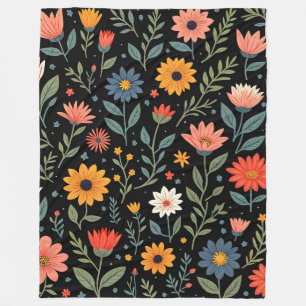 Trendy Mooie Bloemen Collectie Fleece Deken