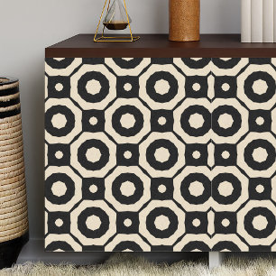 Trendy Mosaic Black & Beige Geometric Pattern Tissuepapier