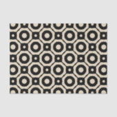 Trendy Mosaic Black & Beige Geometric Pattern Tissuepapier (Voorkant)