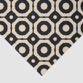 Trendy Mosaic Black & Beige Geometric Pattern Tissuepapier (Detail)