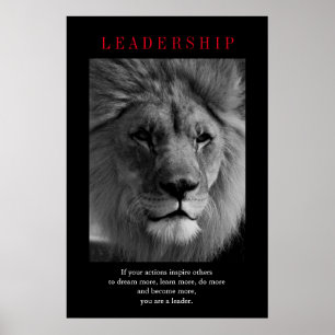 Trendy Motivatie Leadership Lion Art Poster