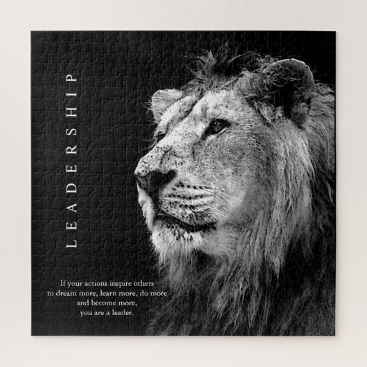 Trendy Motivatie Leadership Lion Legpuzzel (Verticaal)