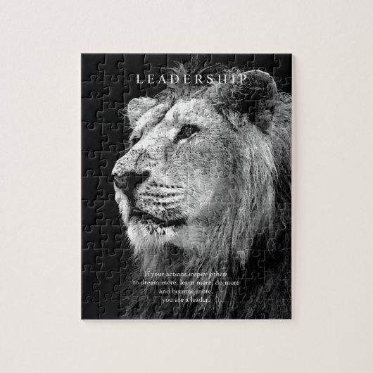 Trendy Motivatie Leadership Lion Legpuzzel (Verticaal)