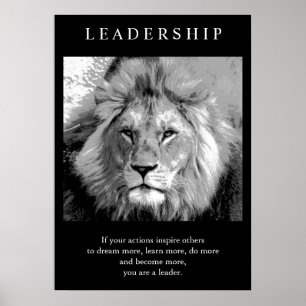Trendy Motivatie Leadership Lion Poster