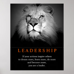 Trendy Motivatie Leadership Lion Poster