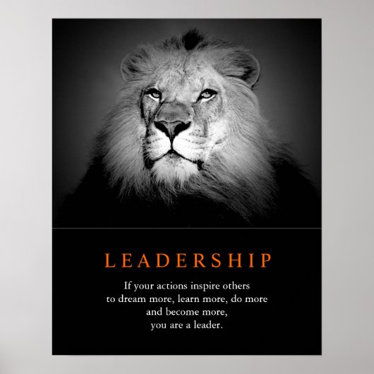 Trendy Motivatie Leadership Lion Poster (Voorkant)
