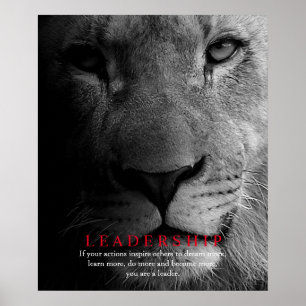 Trendy Motivatie Leadership Lion Poster