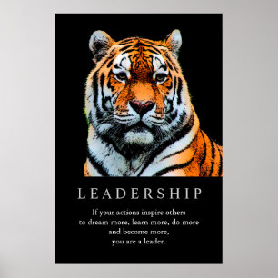 Trendy Motivatie Leadership Tiger Poster