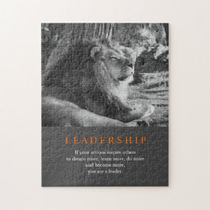 Trendy Motivatie leiderschap Lion Black & White Legpuzzel