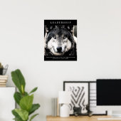 Trendy Motivatie leiderschap Wolf Eyes Poster (Thuiskantoor)
