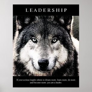 Trendy Motivatie leiderschap Wolf Eyes Poster