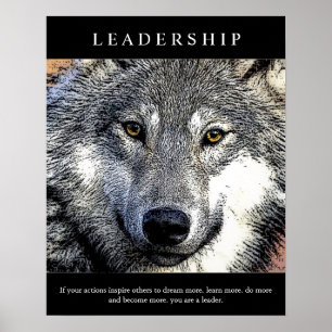 Trendy Motivatie leiderschap Wolf Eyes Poster