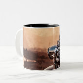 Trendy Motorcycle Wrap Two-Tone Coffee Mok (Voorkant links)