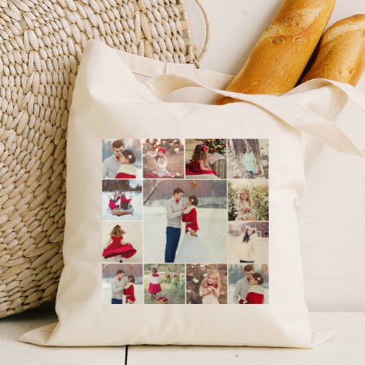 Trendy Multi Photo Collage Canvas tas