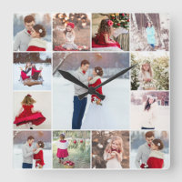 Trendy Multi Photo Collage Wall klok