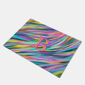 Trendy Multicolor Neon Psychedelic Monogram Deurmat (Schuin)